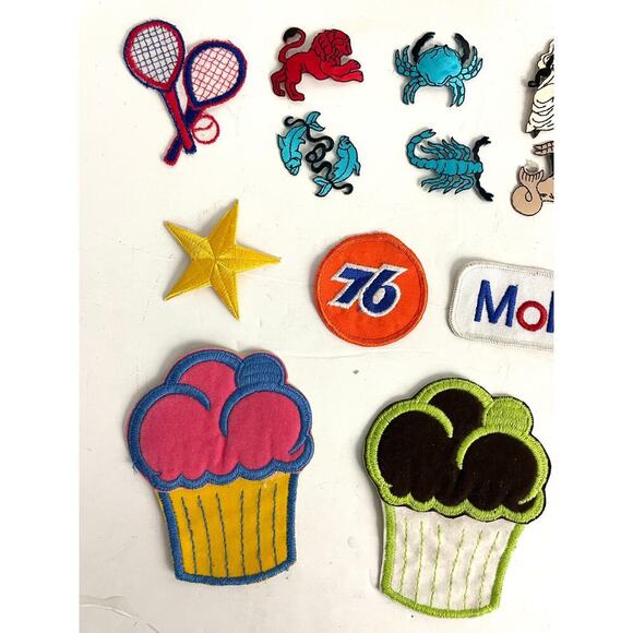 20 PC Assorted Sewing Applique Patches Iron on Sew On NEW Mixed Vintage - Picture 2 of 8
